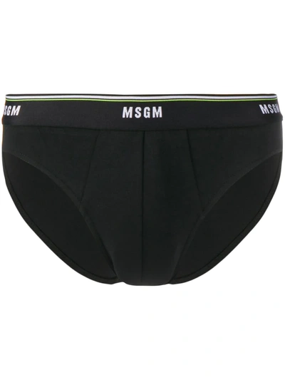 Msgm Logo Waistband Briefs In Black