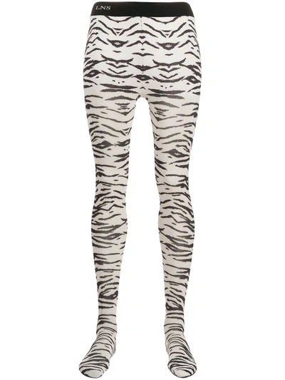 Laneus Zebra-print Tights In White