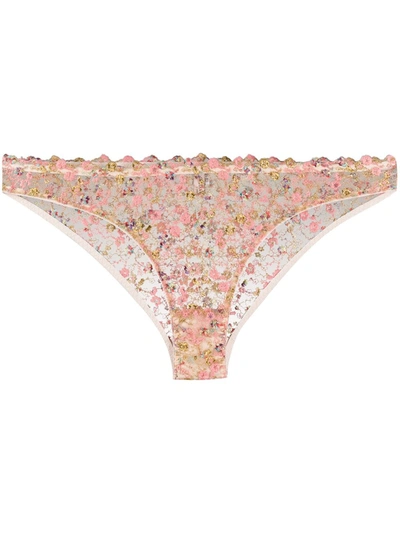 Gilda & Pearl Fleuriste Lace Briefs In Pink