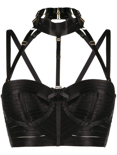 Bordelle Minerva Satin Bodice Corset Bra In Black