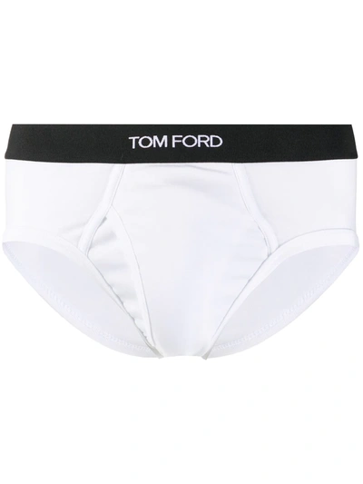 Tom Ford White Logo Waistband Briefs