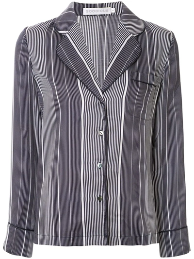 Goodious Striped Long-sleeve Pyjama Set In Blue