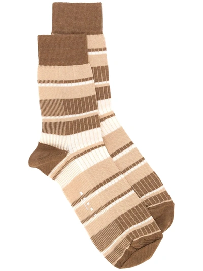 Marni Striped Socks In Brown