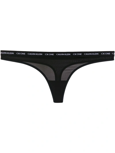 Calvin Klein Underwear Logo Waist Thong In Black