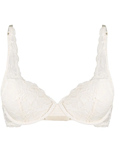 Calvin Klein Underwear Lace-trim Push-up Bra In Neutrals