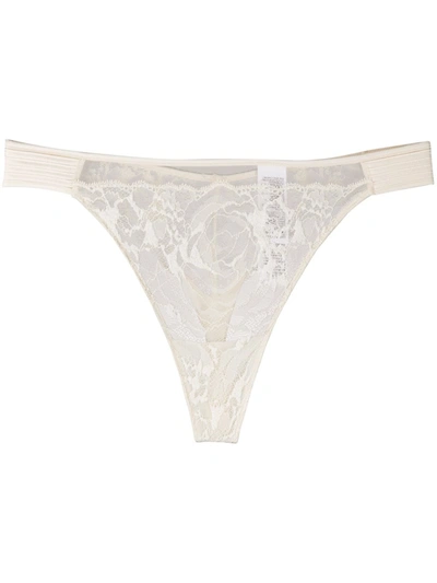 Calvin Klein Underwear Brazilian Lace Briefs In Neutrals