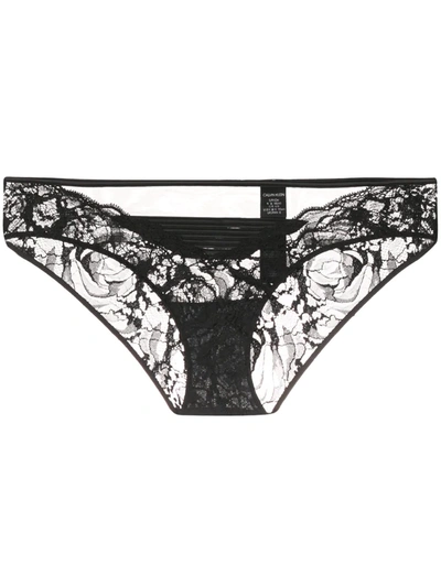 Calvin Klein Underwear Lace Panel Briefs In Black