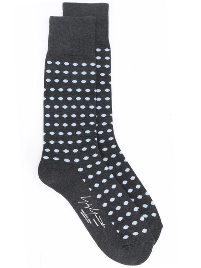 Yohji Yamamoto Polka Dot Socks In Grey
