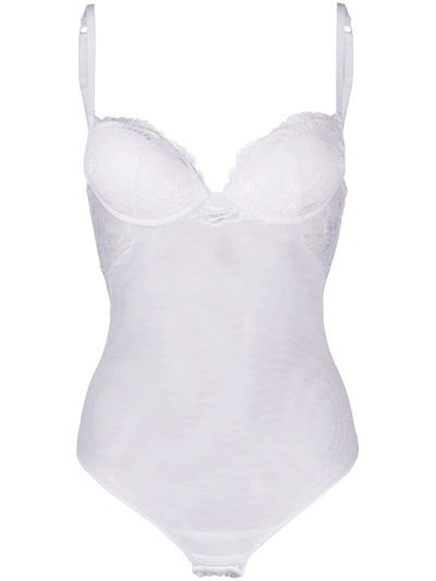 La Perla Brigitta Lace Bodysuit In White