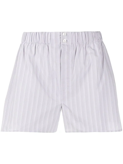 Brioni Relaxed-fit Striped Boxers In Grey