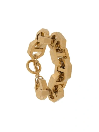 Saint Laurent Chunky T-bar Bracelet In Gold