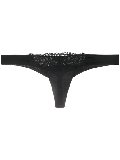 La Perla Lace Insert Thong In Black