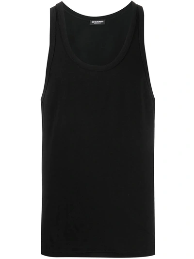 Dsquared2 Printed Logo Tank Top In Black