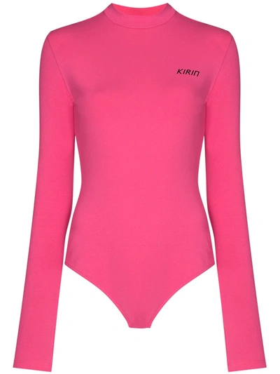 Kirin Open Back Bodysuit In Pink