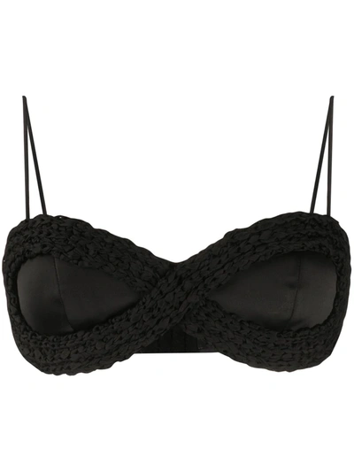 Bevza Braided Detail Bra In Black