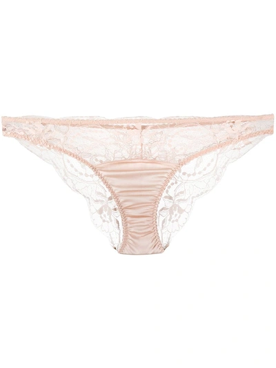 Fleur Of England Sheer Lace Briefs In Neutrals