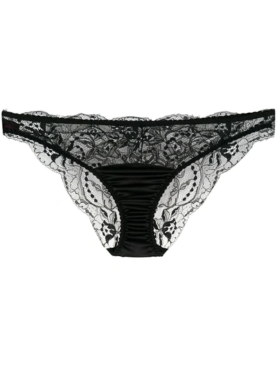Fleur Of England Lace Brief Thongs In Black