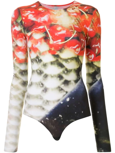 Maison Margiela Multi-print Bodysuit In Multicolour