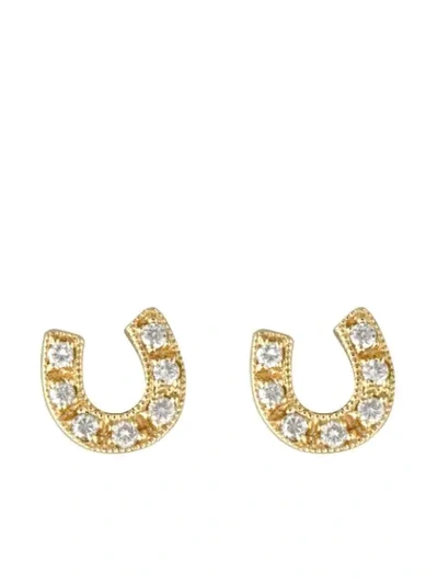 Sydney Evan 14kt Yellow Gold Diamond Horseshoe Stud Earring