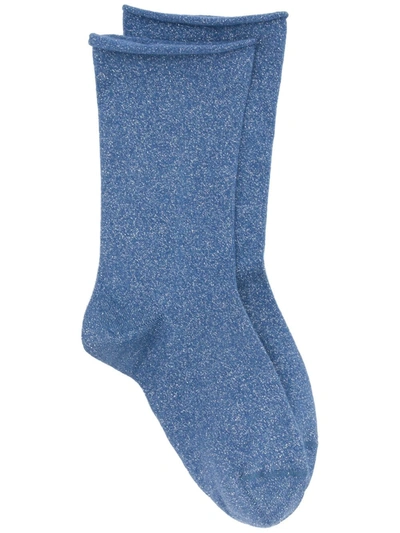 Brunello Cucinelli Cashmere-knit Socks In Blue