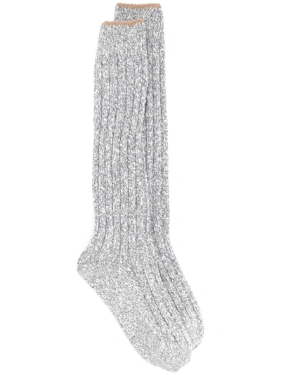 Brunello Cucinelli Speckled Knit Socks In Grey
