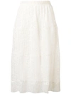 See By Chloé Pleated Burnout Chiffon Midi Skirt, White In Natural White