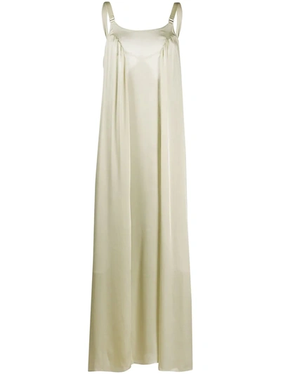 Bordelle Satin Fawn Maxi Dress In Green