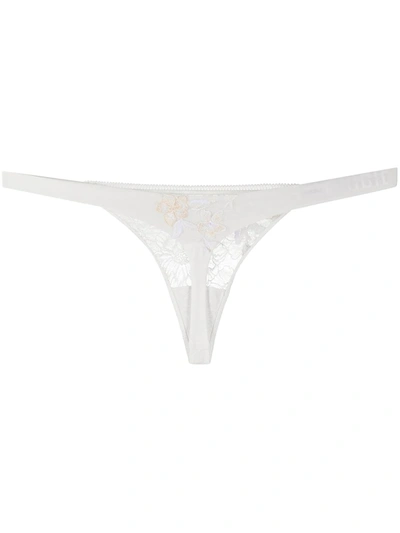 La Perla Leavers Lace Thongs In White