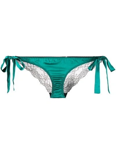 Gilda & Pearl Eva Lace Panel Knicker In Green