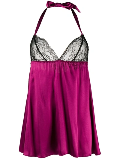 Gilda & Pearl Silk Ella Babydoll Top In Purple