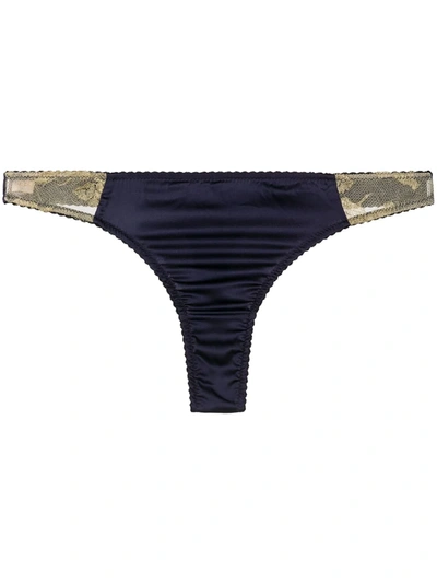 Gilda & Pearl Isadora Lace Trim Thong In Blue