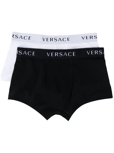 Versace Set Of Two Logo-waistband Boxers In Multicolor