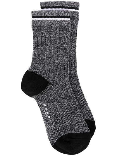 Marni Speckled Knit Socks In Grey