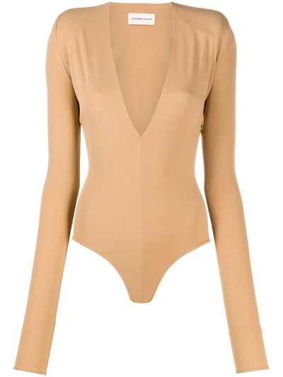 Alexandre Vauthier Cady Bodysuit In Brown