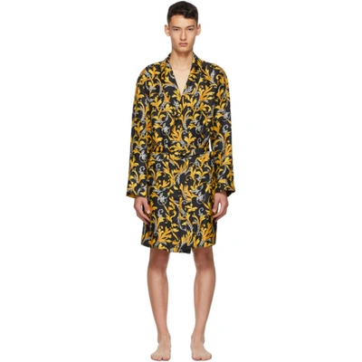 Versace Black & Gold Barocco Dressing Gown