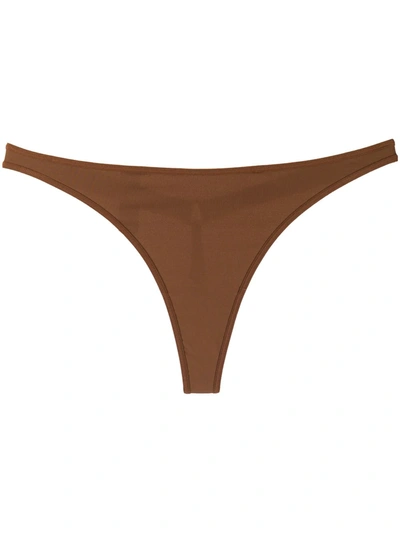 Marlies Dekkers Femme Fatale Ring-embellished Thongs In Brown