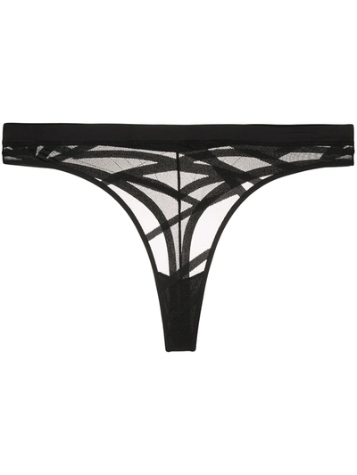 Marlies Dekkers The Illusionist Transparent Butterfly Thong In Black