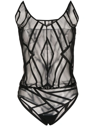Marlies Dekkers The Illusionist Transparent Body Top In Black