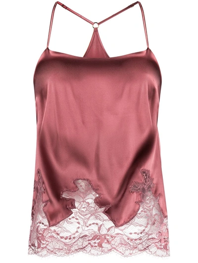 Fleur Of England Bisou Lace Panel Camisole In Pink