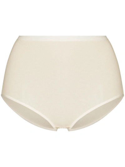 Baserange Bell High Waist Organic Cotton Briefs In Nude