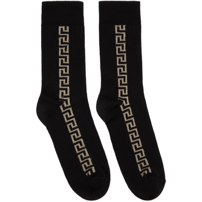 Versace Black & Gold Greca Socks