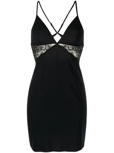 La Perla Lace Panel Cut-out Detail Slip In Black