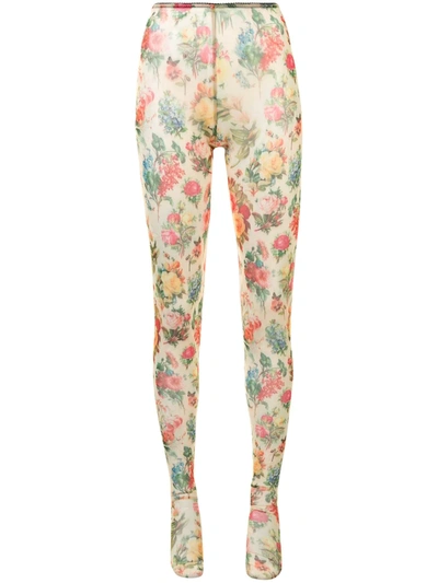 Romance Was Born Floral Print Tights In Multicolour