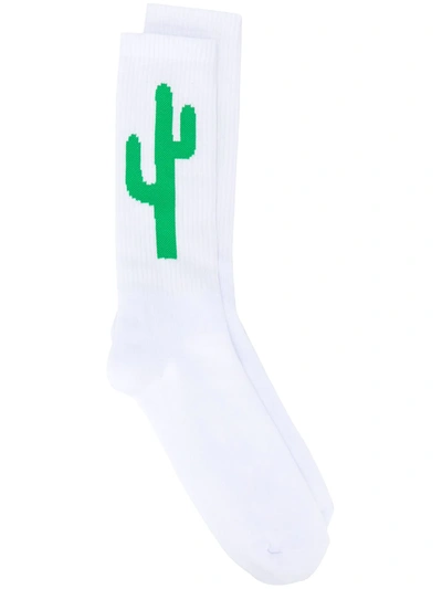 Palm Angels Cactus Socks In White