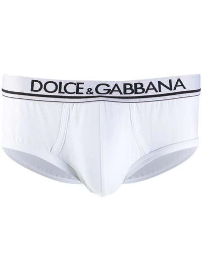 Dolce & Gabbana Logo-waistband Briefs In White