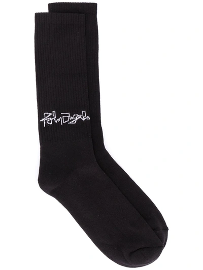 Palm Angels Geometric Logo Ankle Socks In Black