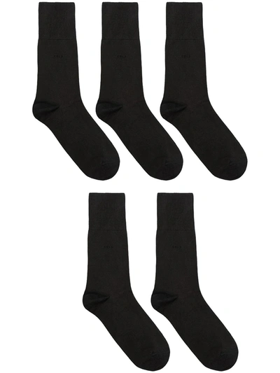 Cdlp Black Embroidered Logo Sock Set