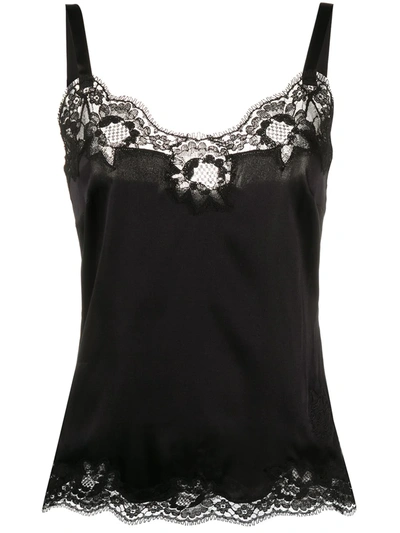 Dolce & Gabbana Lace-detail Slip Top In Black