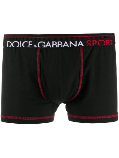 Dolce & Gabbana Logo Waistband Boxers In Gold