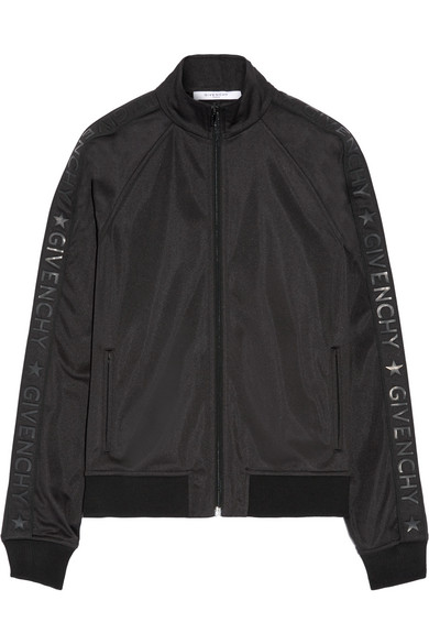 Givenchy Neoprene Zip-up Sweatshirt W/ Logo Bands In Black | ModeSens
